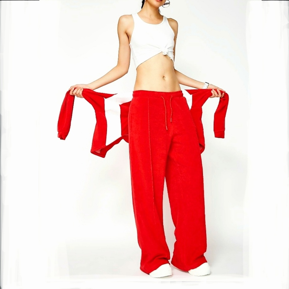 FILA CORIN RED FLARE TRACK PANTS SZ S
